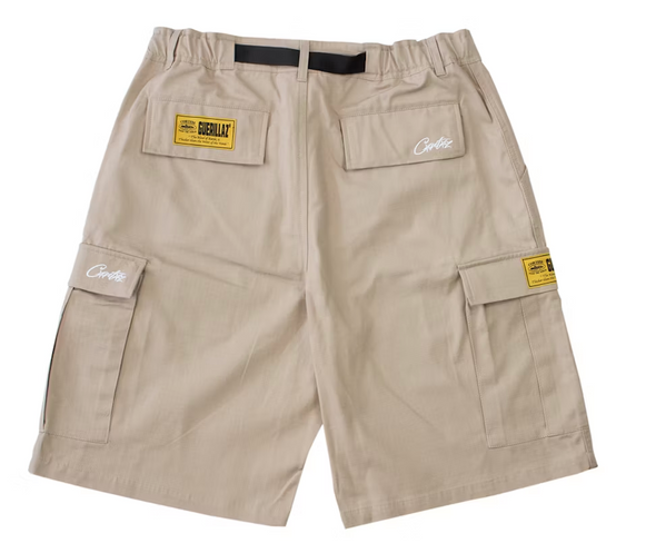 Corteiz Alcatraz Cargo Shorts Beige