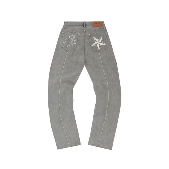 Corteiz C-Star Denim Jeans Grey