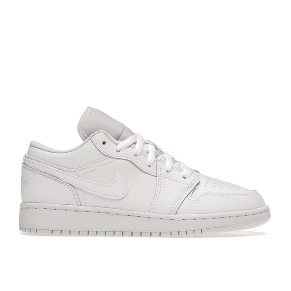 Jordan 1 Low Triple White Tumbled Leather