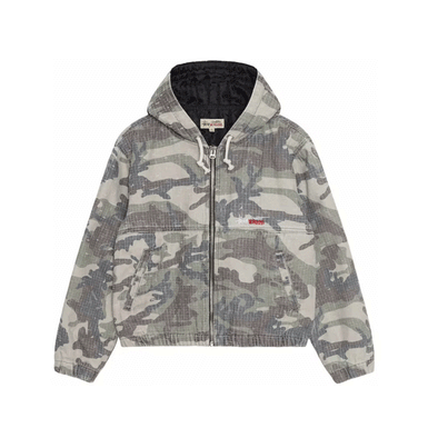 Stüssy Camouflage Canvas Needlepunch Work Jacket Woodland