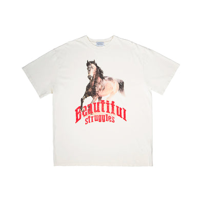Beautiful Struggles T-Shirt "HORSEPOWER" Cream